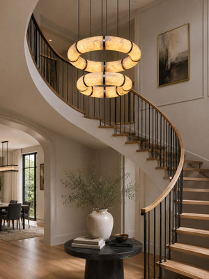 Alabaster Torus Ring Chandelier