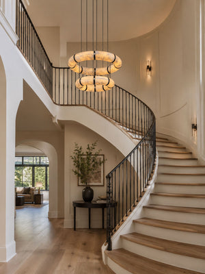 Alabaster Torus Ring Chandelier