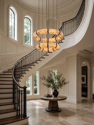 Alabaster Torus Ring Chandelier