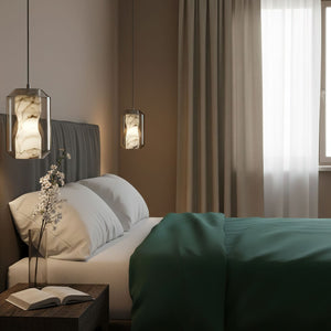 Alabaster Glass Cylinder Pendant Light