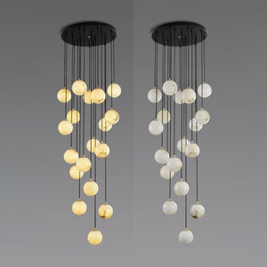 Alabaster Balls Cluster Chandelier