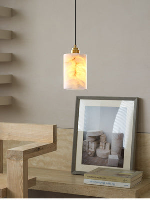 Alabaster Cylinder Cluster Chandelier