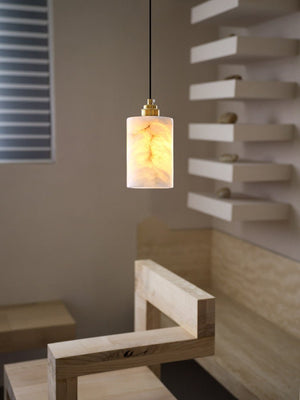Alabaster Cylinder Cluster Chandelier