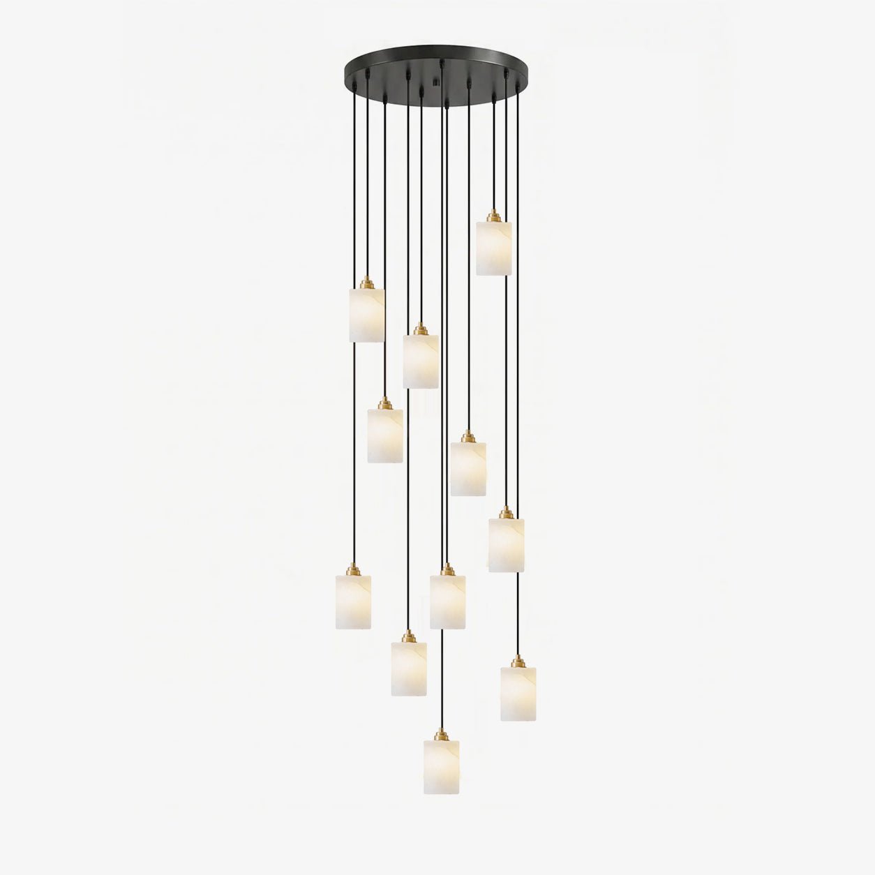 Alabaster Cylinder Cluster Chandelier