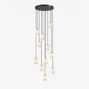 Alabaster Cylinder Cluster Chandelier