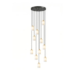 Alabaster Cylinder Cluster Chandelier