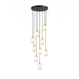 Alabaster Cylinder Cluster Chandelier