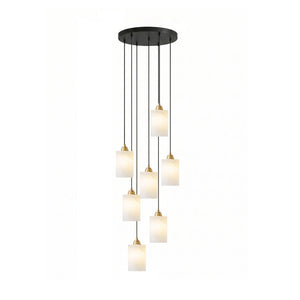 Alabaster Cylinder Cluster Chandelier