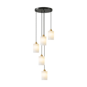 Alabaster Cylinder Cluster Chandelier
