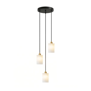 Alabaster Cylinder Cluster Chandelier