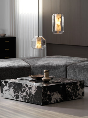 Alabaster Glass Cylinder Pendant Light