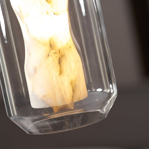 Alabaster Glass Cylinder Pendant Light