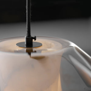 Alabaster Glass Cylinder Pendant Light