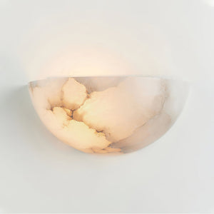 Alabaster Half-Moon Wall Sconce