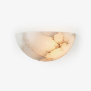 Alabaster Half-Moon Wall Sconce