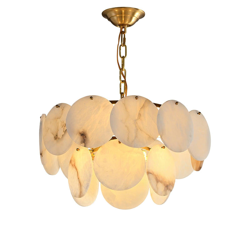 Alabaster Shell Brass Chandelier – detail 31