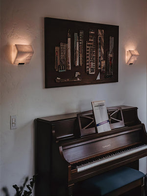 Alabaster Staircase Plug-in Wall Lamp