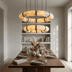 Alabaster Torus Ring Chandelier