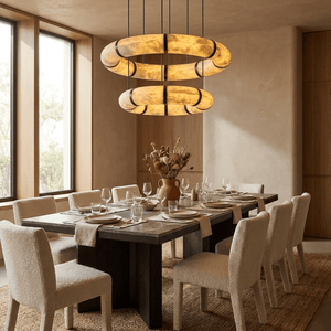 Alabaster Torus Ring Chandelier
