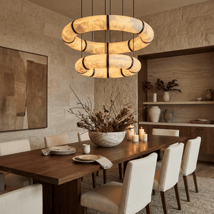 Alabaster Torus Ring Chandelier