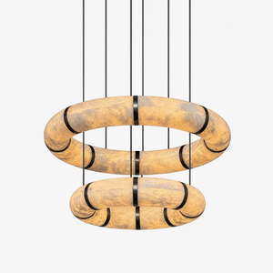 Alabaster Torus Ring Chandelier