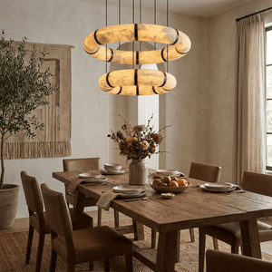Alabaster Torus Ring Chandelier