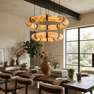Alabaster Torus Ring Chandelier