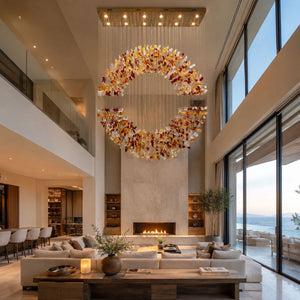 Amber Crystal Halo Chandelier