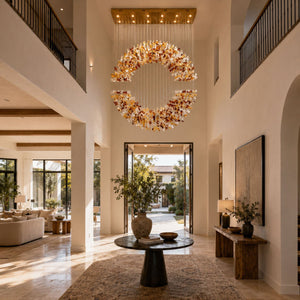 Amber Crystal Halo Chandelier