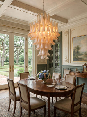 Amber Cloud Glass Petals Chandelier