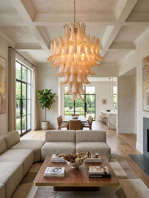 Amber Cloud Glass Petals Chandelier
