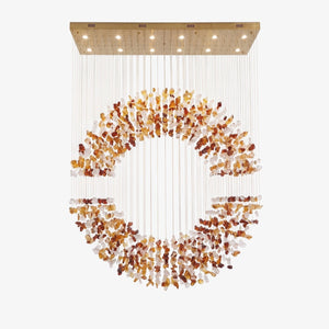 Amber Crystal Halo Chandelier