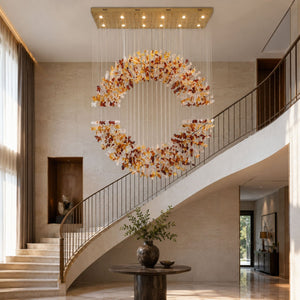 Amber Crystal Halo Chandelier