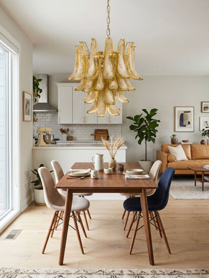 Amber Glass Petals Chandelier
