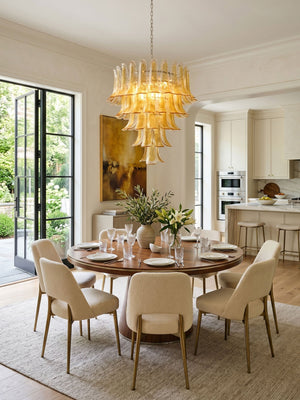 Amber Glass Petals Chandelier