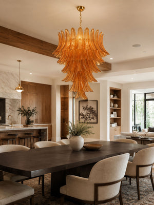 Amber Leaf Cascade Chandelier