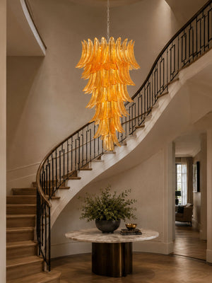 Amber Leaf Cascade Chandelier