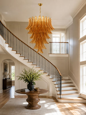 Amber Leaf Cascade Chandelier