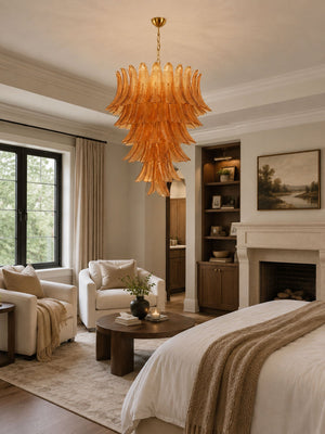 Amber Leaf Cascade Chandelier