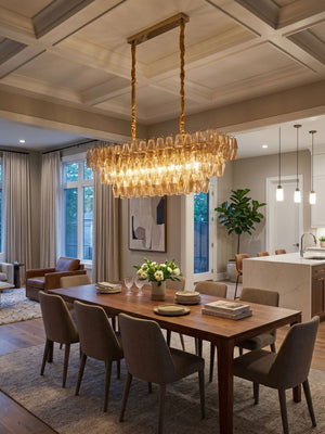 Amber Prism Glass Chandelier