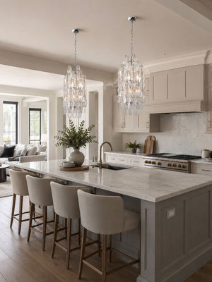 Amber Prism Long Chandelier