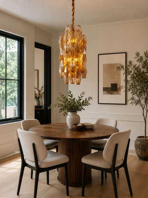 Amber Prism Long Chandelier
