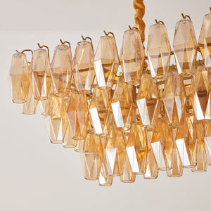 Amber Prism Glass Chandelier