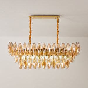 Amber Prism Glass Chandelier