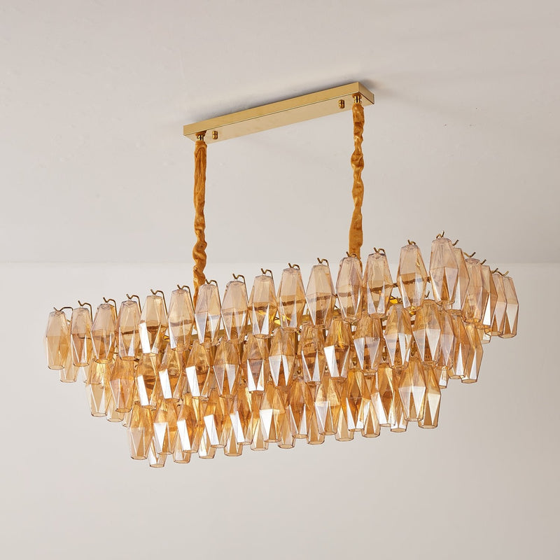 Amber Prism Glass Chandelier – detail 16