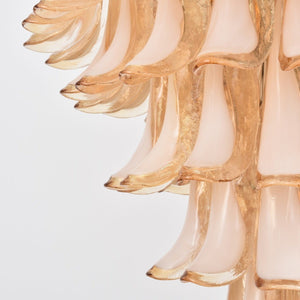 Amber Cloud Murano Glass Petals Chandelier