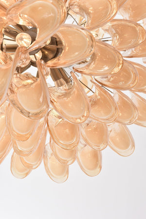 Amber Cloud Murano Glass Petals Chandelier