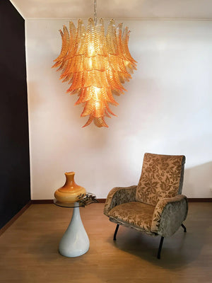 Amber Leaf Cascade Chandelier
