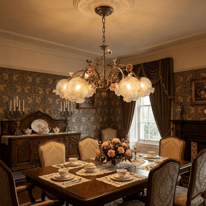 Antique Brass Rose Chandelier