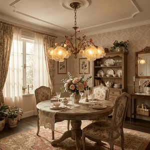 Antique Brass Rose Chandelier